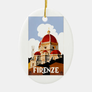Florence Italy Duomo Travel Poster 1930 Keramisch Ornament