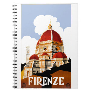 Florence Italy Duomo Travel Poster 1930 Notitieboek