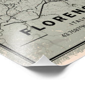 Florence italy map print poster canvas (Coin)