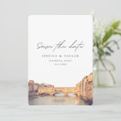Florence Italy Wedding Save the Date Kaart (Staand voorkant)