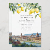 Florence Lemons Italian QR Code Wedding Kaart (Voorkant / Achterkant)