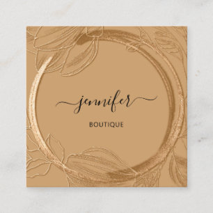 Florence Lijst QR Code Logo Garden Brown Gold Vierkante Visitekaartje