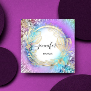 Florence Lijst QR Code Logo Gold Pink Vierkante Visitekaartje