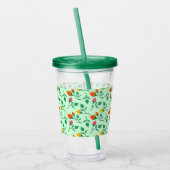 Florence met gekleurde rozen bloemen acryl drinkbeker (Links)