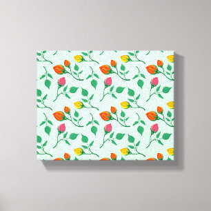 Florence met gekleurde rozen bloemen canvas afdruk