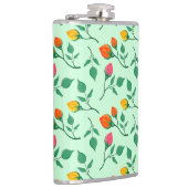 Florence met gekleurde rozen bloemen heupfles (Rechts)