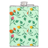 Florence met gekleurde rozen bloemen heupfles (Achterkant)