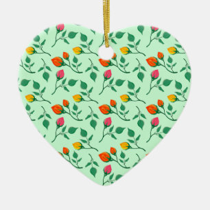 Florence met gekleurde rozen bloemen keramisch ornament