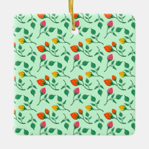 Florence met gekleurde rozen bloemen keramisch ornament