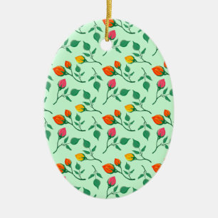 Florence met gekleurde rozen bloemen keramisch ornament