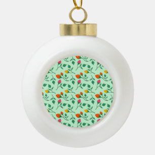 Florence met gekleurde rozen bloemen keramische bal ornament