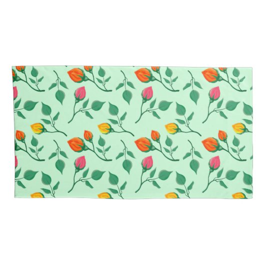 Florence met gekleurde rozen bloemen kussensloop (Achterkant-Rechts)