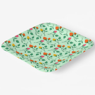 Florence met gekleurde rozen bloemen papieren bordje