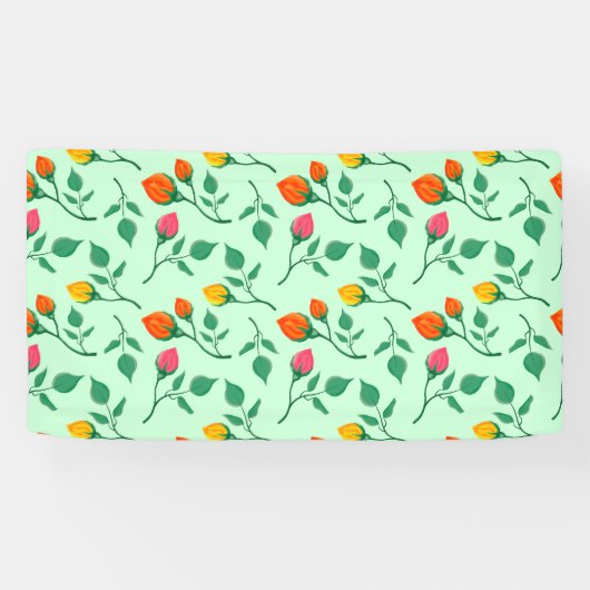 Florence met gekleurde rozen bloemen spandoek (Horizontaal)