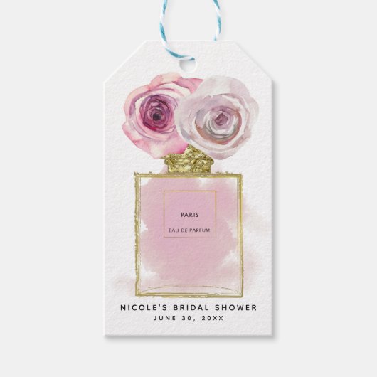 Florence Mode Perfume Flaconroze Roses Glam Cadeaulabel (Voorkant)