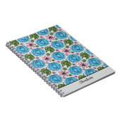 Florence naadloos patroon blauw en roze gepersonal notitieboek (Rechterzijde)