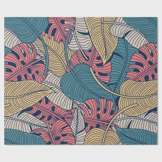 Florence naadloos patroon met bladeren. tropische cadeaupapier (Vlak)