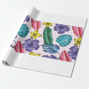 Florence naadloos patroon met bladeren. tropische cadeaupapier