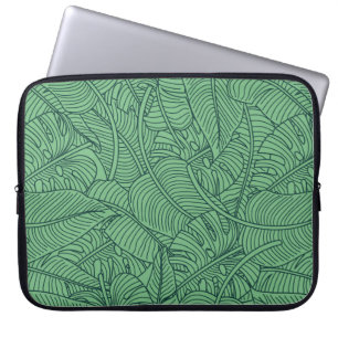 Florence naadloos patroon met bladeren. tropische laptop sleeve