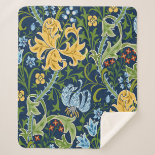 Florence naadloos patroon met grote bloemen, lily  sherpa deken