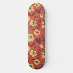 Florence naadloze bloemen, geel en rood skateboard