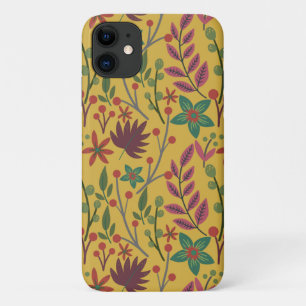 Florence naadloze gele bloemen en bladeren iPhone 11 hoesje