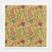 Florence naadloze gele bloemen en bladeren servet (Voorkant)