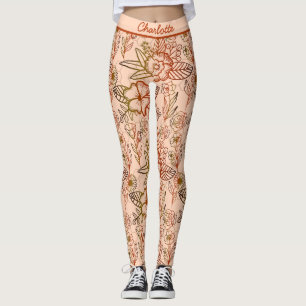 Florence naadloze roze roze gepersonaliseerde naam leggings