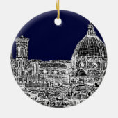 Florence navy dome keramisch ornament (Achterkant)