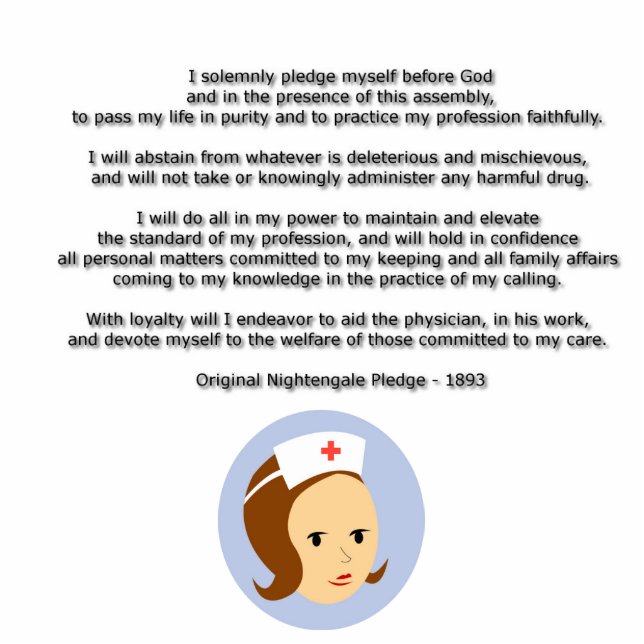 Florence Nightingale Pledge Staand Fotobeeldje (Voorkant)