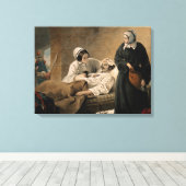 Florence Nightingale. Verkleurde lithograaf. Canvas Afdruk (Insitu (Houten vloer))