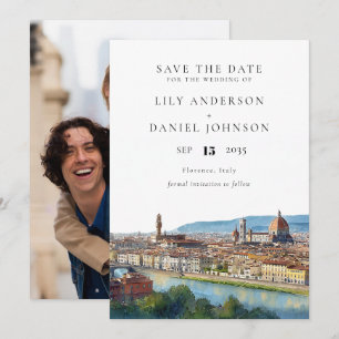Florence panorama waterverf foto trouwen save the date