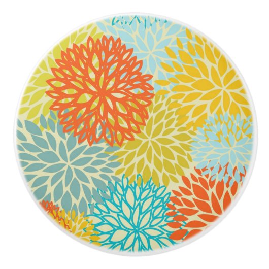 Florence patroon 3 keramische knop (Voorkant)