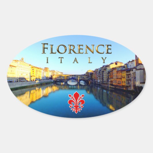 Florence - Ponte Vecchio Ovale Sticker (Voorkant)