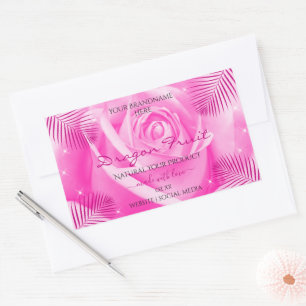 Florence Product Labels Roze roze met palmbladeren