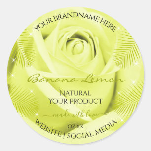 Florence Product Labels Yellow Rose met palmblader