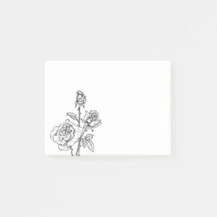 Florence Roos Bloem Rozen Bloemen zwart Post-it® Notes