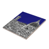 Florence royal blue tegeltje (Zijkant)