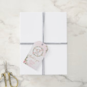Florence roze olifant baby shower cadeaulabel (Met Touw)