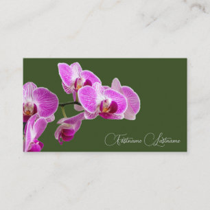 Florence roze orchidee bloesem kalligrafie donkerg visitekaartje