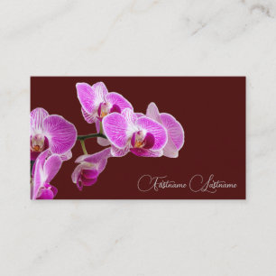 Florence roze orchidee bloesem kalligrafie donkerr visitekaartje