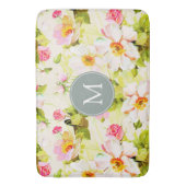 Florence Rozen Peonies Monogram Bath Mat (Voorkant Verticaal)
