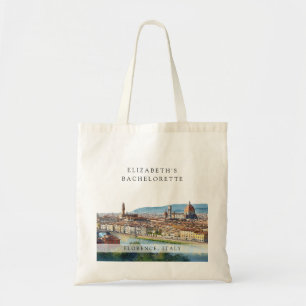 Florence Silhouette Watercolor Bachelorette Weeken Tote Bag