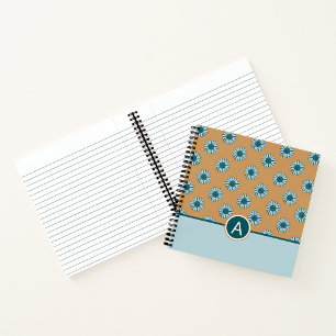 Florence Sinaasappel Blue Sunflower Stip Notitieboek
