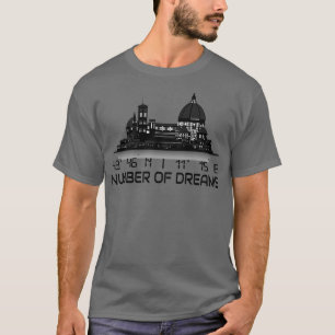 Florence Skyline GPS coördinaten Dream City T-shirt