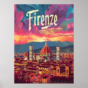 Florence Sunset Poster