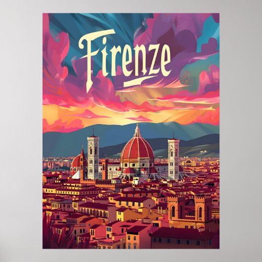 Florence Sunset Poster (Voorkant)