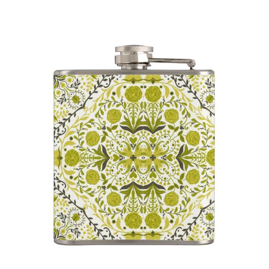 Florence-tegel in groen heupfles (Achterkant)