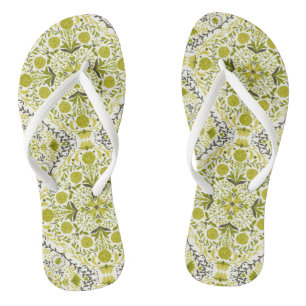 Florence-tegel in groen teenslippers