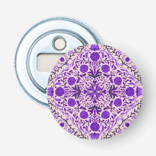 Florence-tegels in violet en katoenroze snoep button flesopener